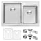 Ruvati 33"x22" Drop-in Topmount Kitchen Sink 16 Gauge SS 60/40 Double Bowl RVM5166 - alternate 1